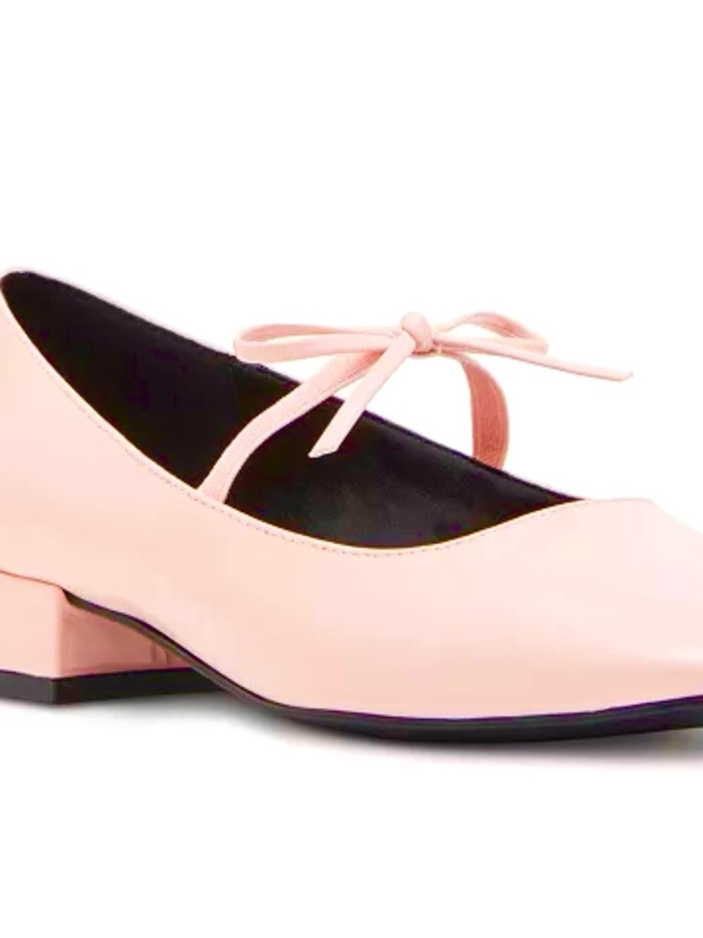 Madden Girl Egret Mary Jane Ballet Flats with Bow - Rose Patent